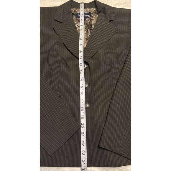Evan-Picone Petite Suit Jacket Brown w/Stripes Polyester Blend Women's Size 6P - Picture 9 of 16